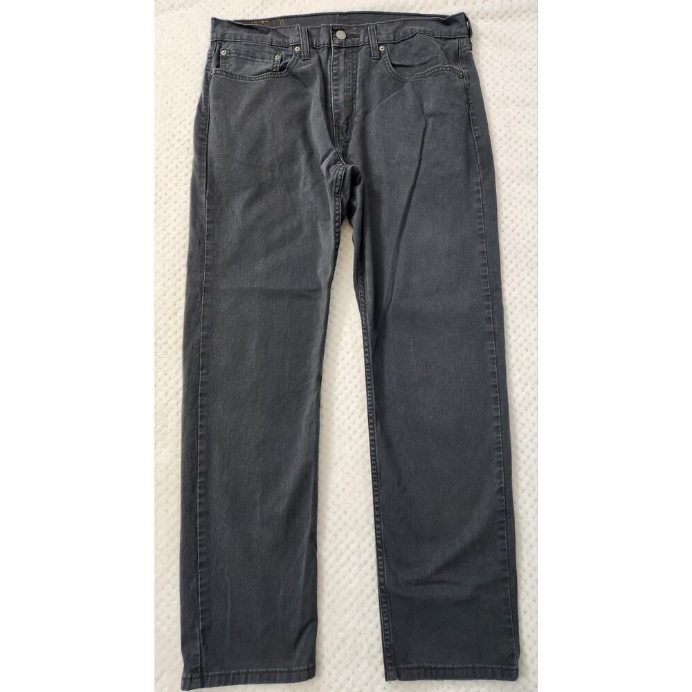 Levis 502 Jeans Mens 34x32 Gray Tapered Stretch Denim Casual Pants